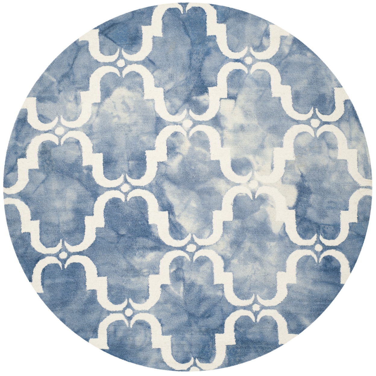 SAFAVIEH Dip Dye DDY536K Handmade Blue / Ivory Rug - 7' Round
