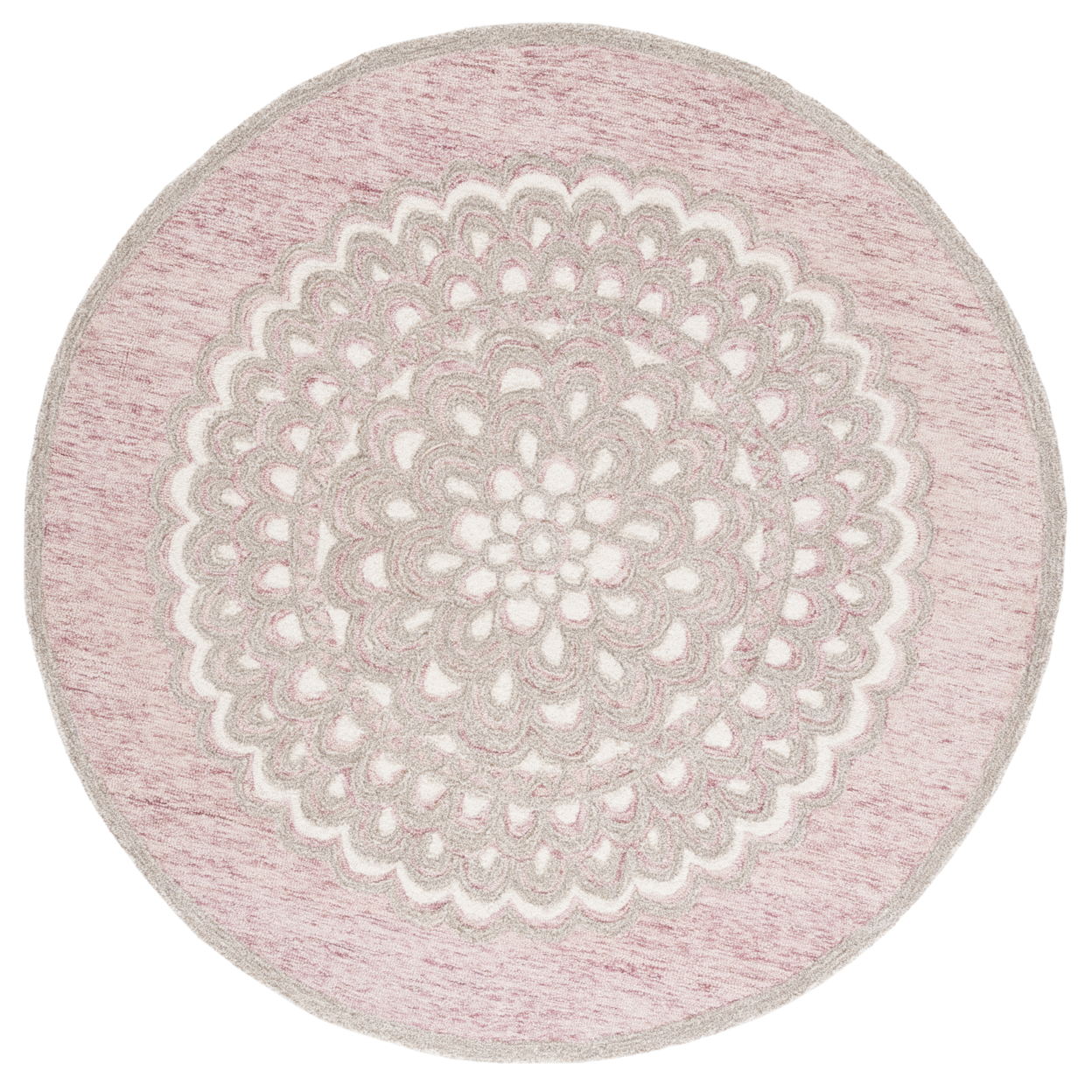 SAFAVIEH Metro MET901U Handmade Dark Pink / Ivory Rug - 6' Round