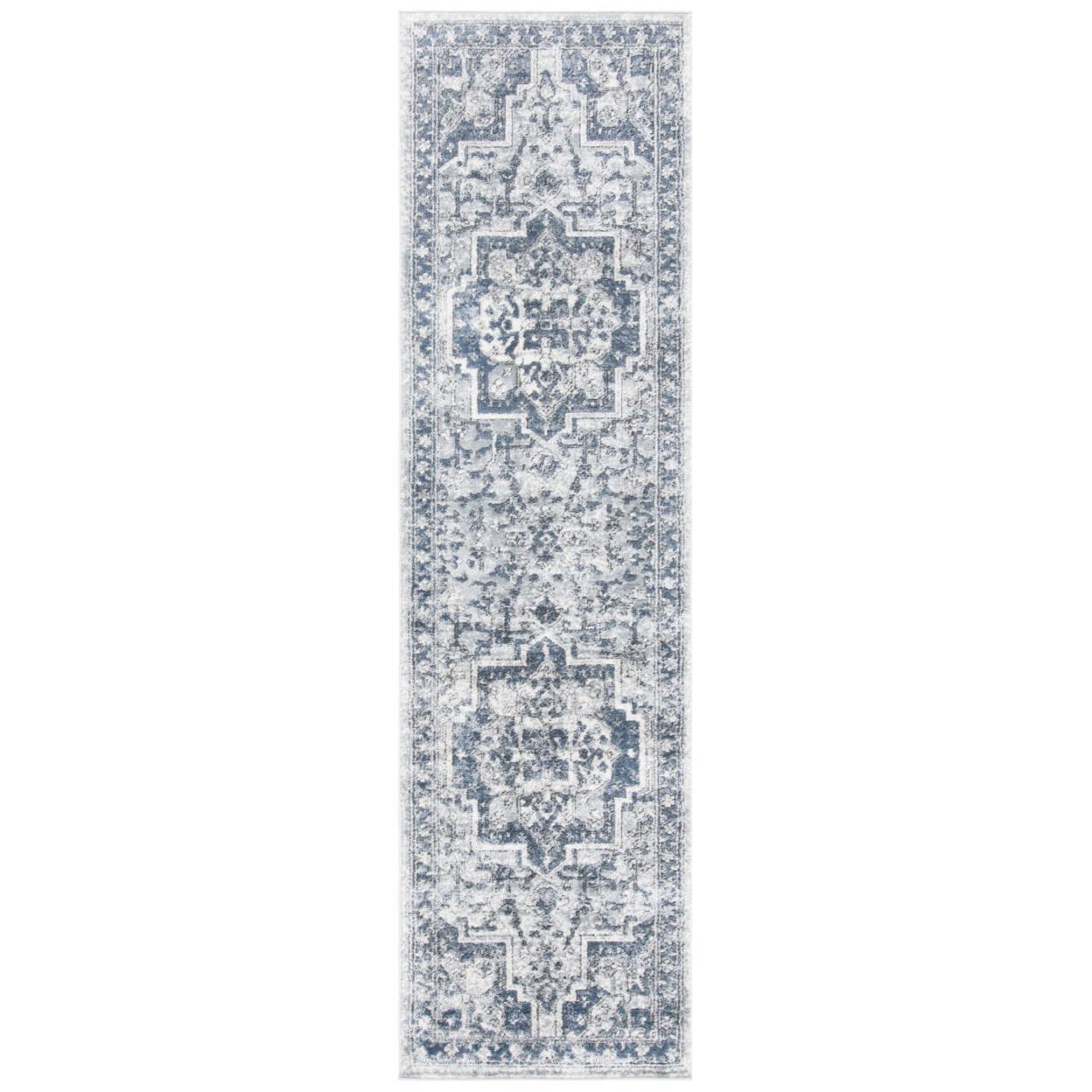 SAFAVIEH Oregon Collection ORE883N Navy / Ivory Rug - 2' 2 X 12'
