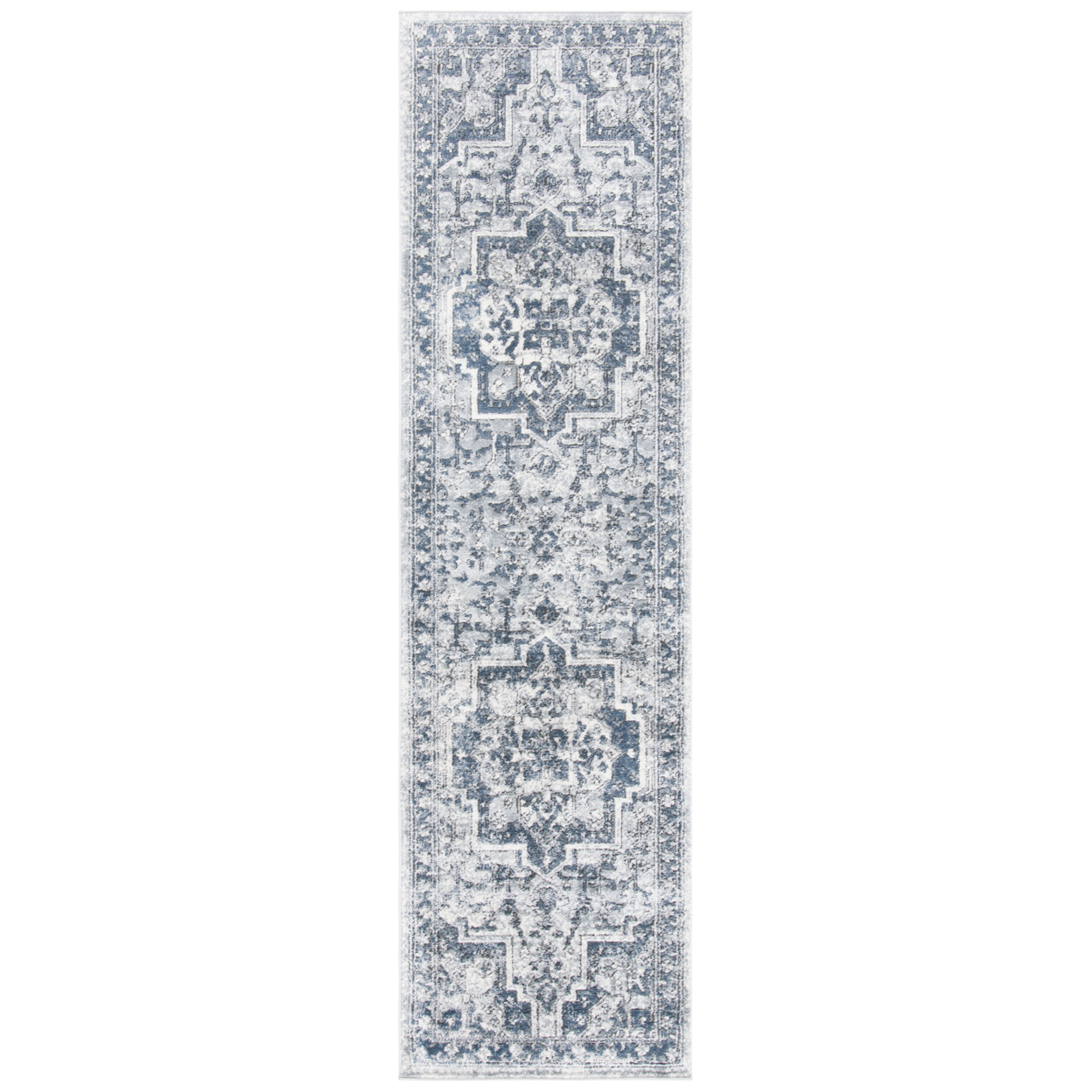 SAFAVIEH Oregon Collection ORE883N Navy / Ivory Rug - 2-2 X 8