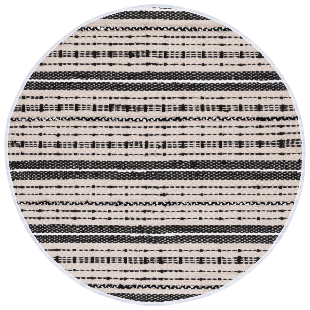 SAFAVIEH Striped Kilim STK206B Beige / Black Rug - 6' Round