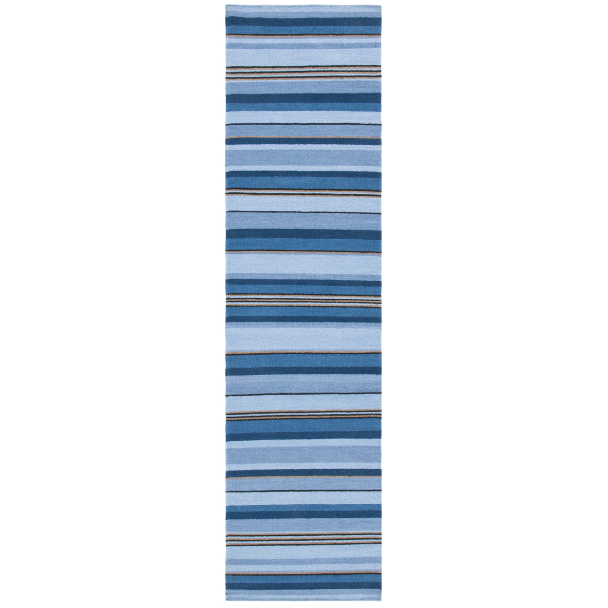 SAFAVIEH Striped Kilim STK601M Handmade Blue / Rust Rug - 9' X 12'