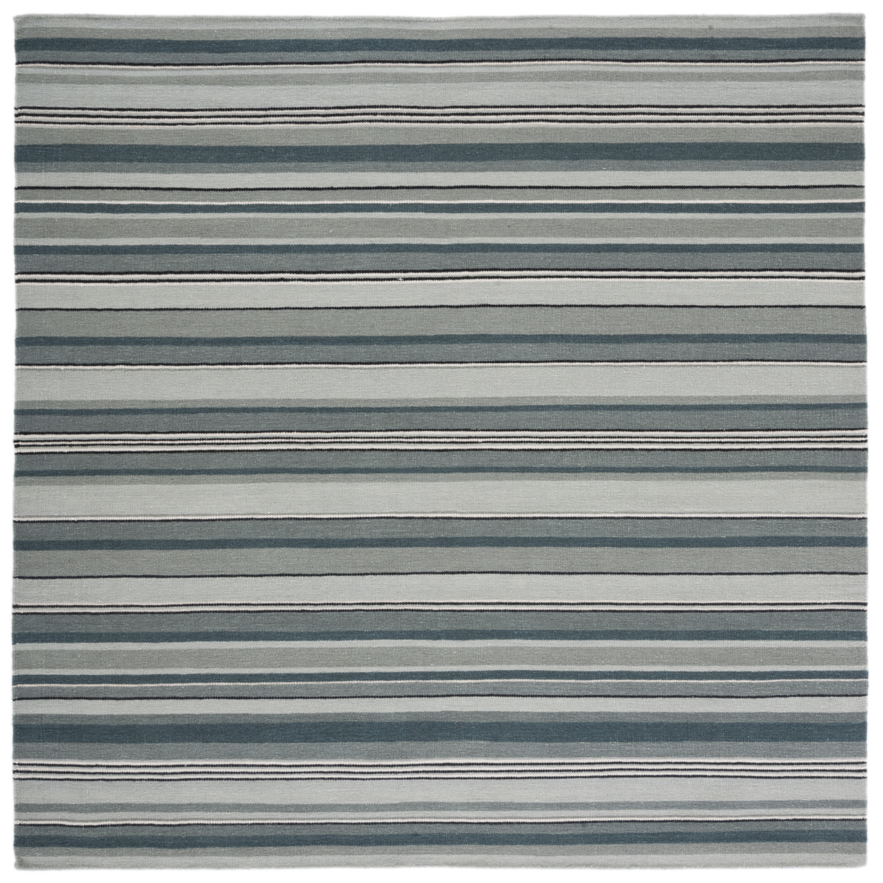 SAFAVIEH Striped Kilim STK601F Handmade Grey Rug - 7' Square