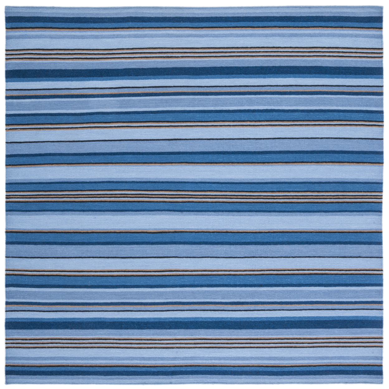 SAFAVIEH Striped Kilim STK601M Handmade Blue / Rust Rug - 7' Square