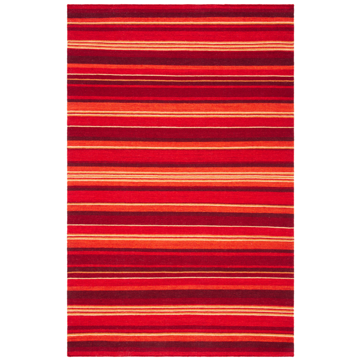SAFAVIEH Striped Kilim STK601Q Handmade Red Rug - 8' X 10'
