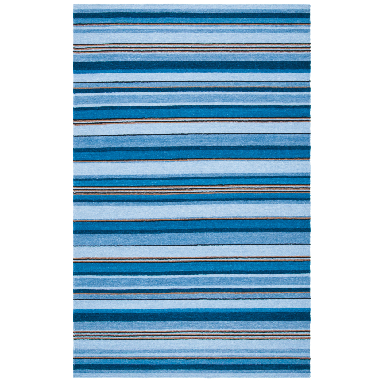 SAFAVIEH Striped Kilim STK601M Handmade Blue / Rust Rug - 4' X 6'