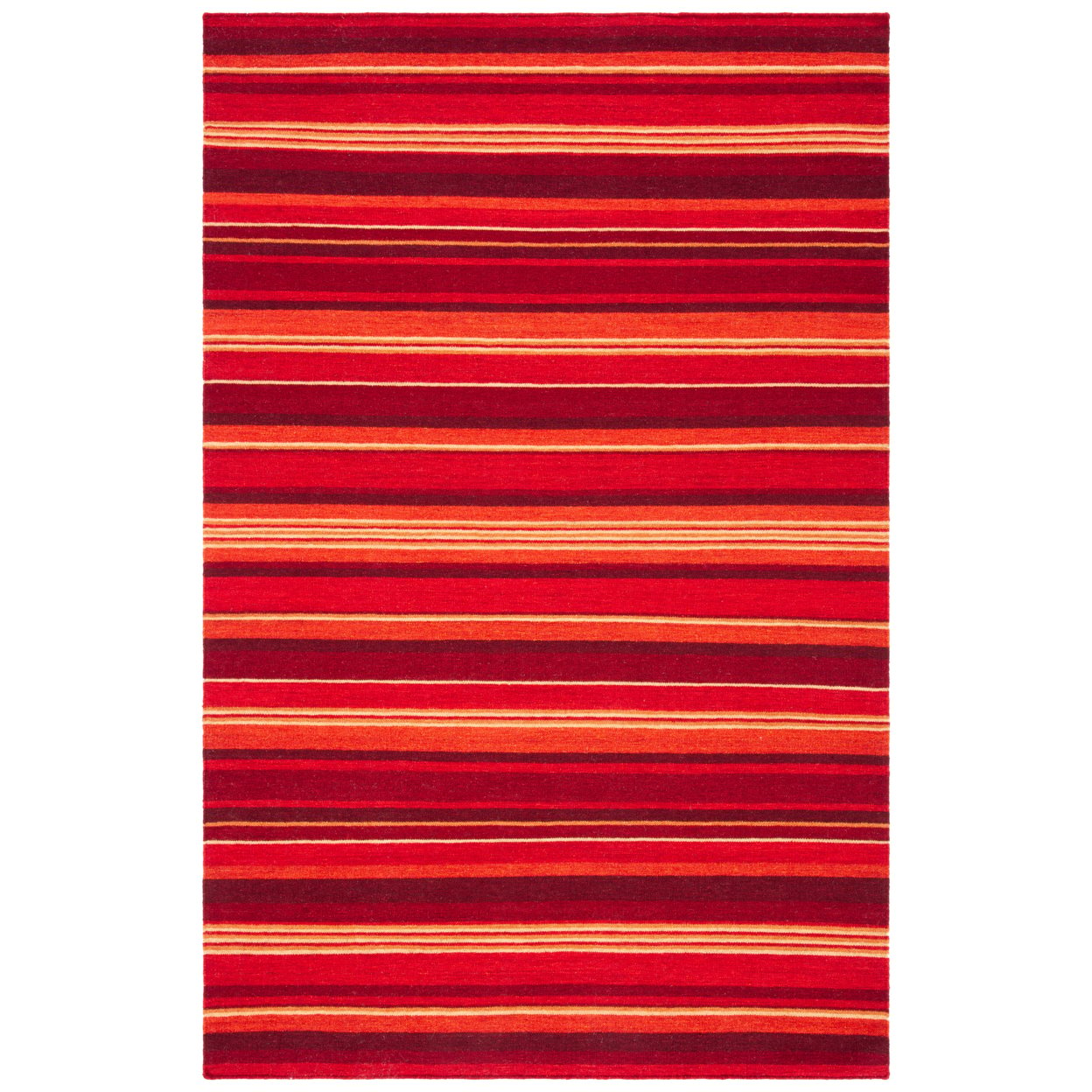 SAFAVIEH Striped Kilim STK601Q Handmade Red Rug - 6' X 9'