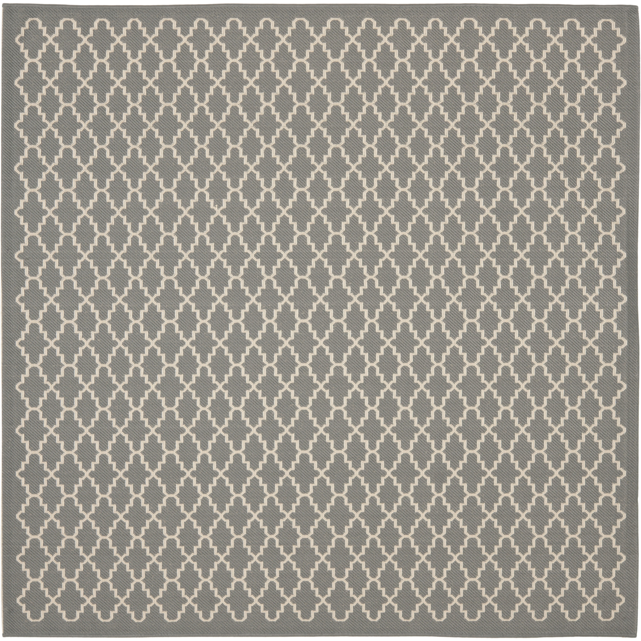 SAFAVIEH Outdoor CY6919-246 Courtyard Anthracite / Beige Rug - 5' 3 Square