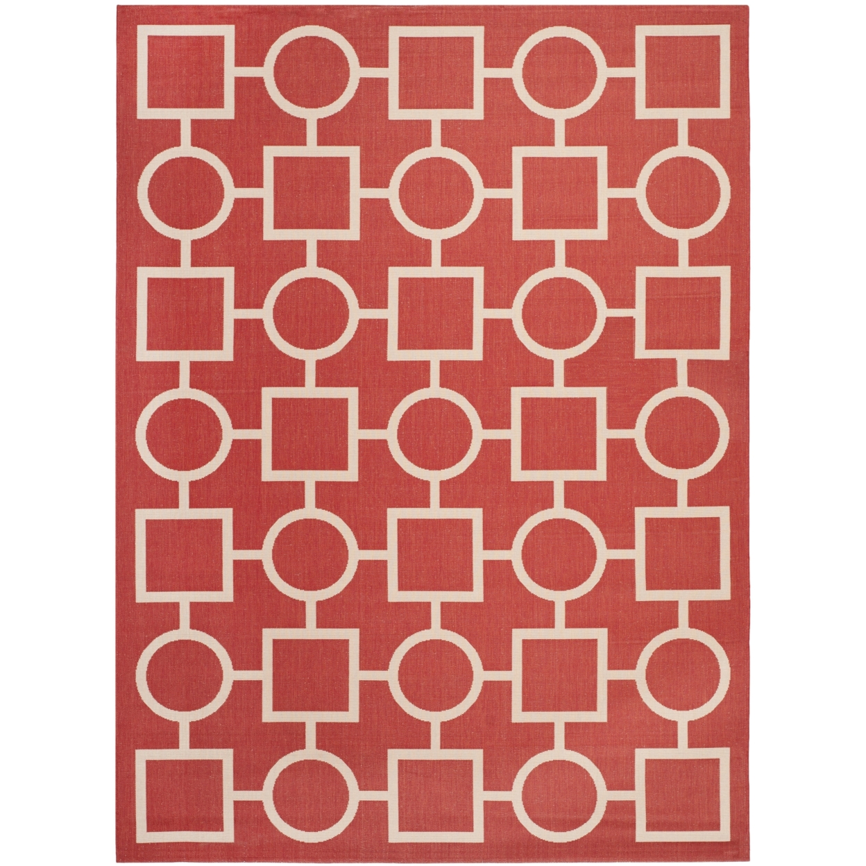 SAFAVIEH Outdoor CY6925-248 Courtyard Collection Red / Bone Rug - 8' X 11'