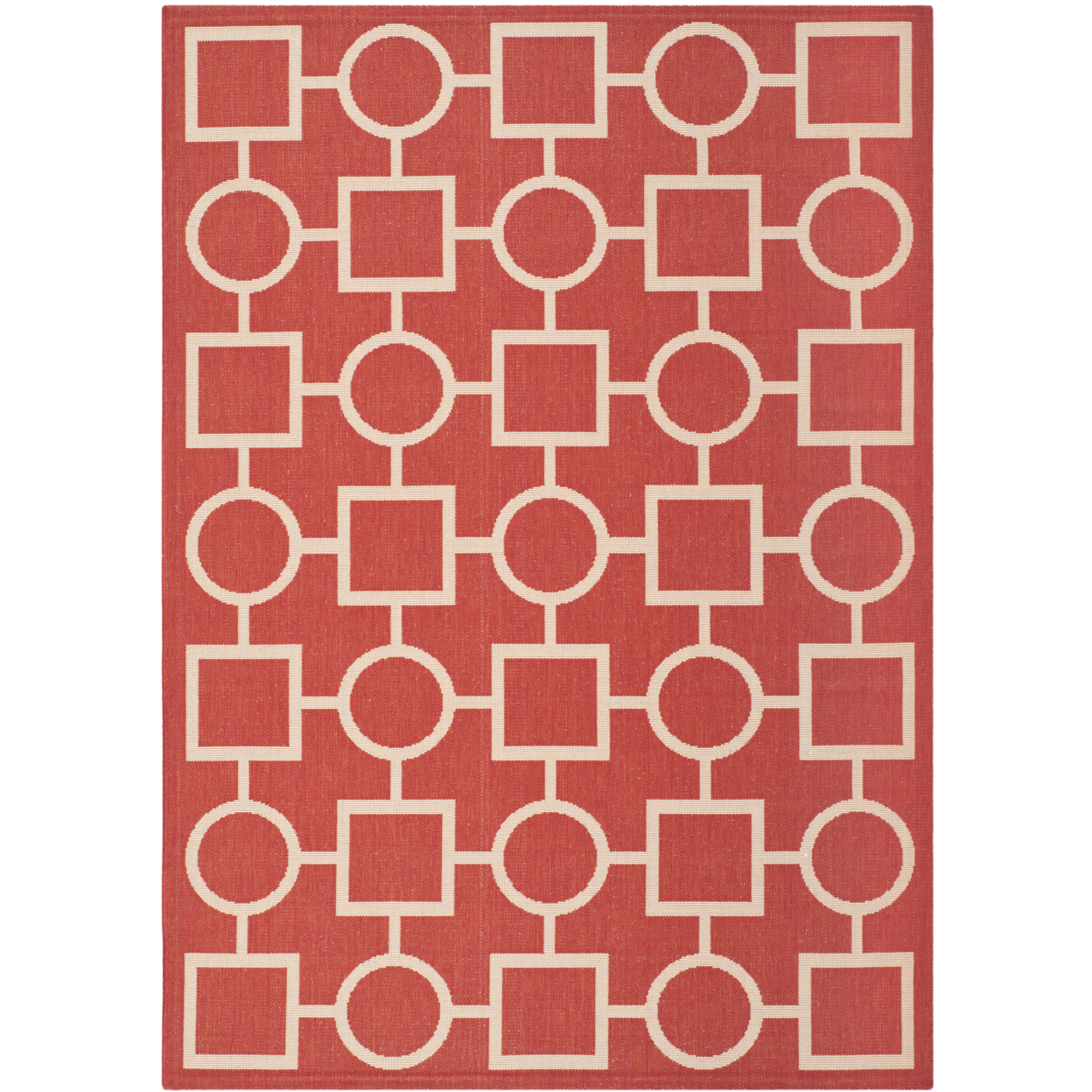 SAFAVIEH Outdoor CY6925-248 Courtyard Collection Red / Bone Rug - 2' 7 X 5'