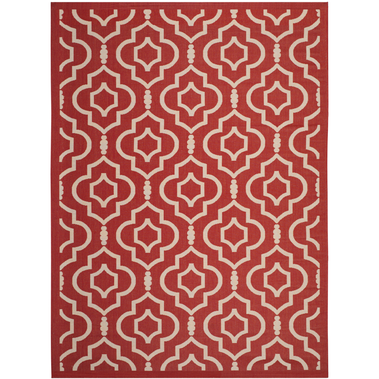 SAFAVIEH Outdoor CY6926-248 Courtyard Collection Red / Bone Rug - 8' X 11'