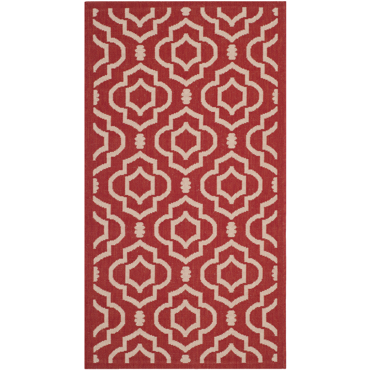 SAFAVIEH Outdoor CY6926-248 Courtyard Collection Red / Bone Rug - 2' 7 X 5'