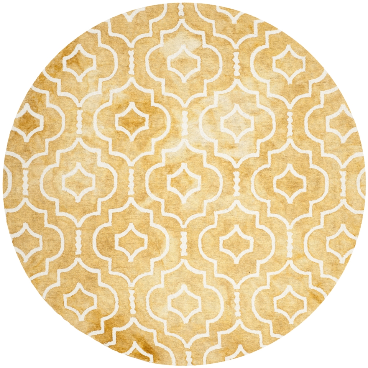 SAFAVIEH Dip Dye DDY538H Handmade Gold / Ivory Rug - 7' Round