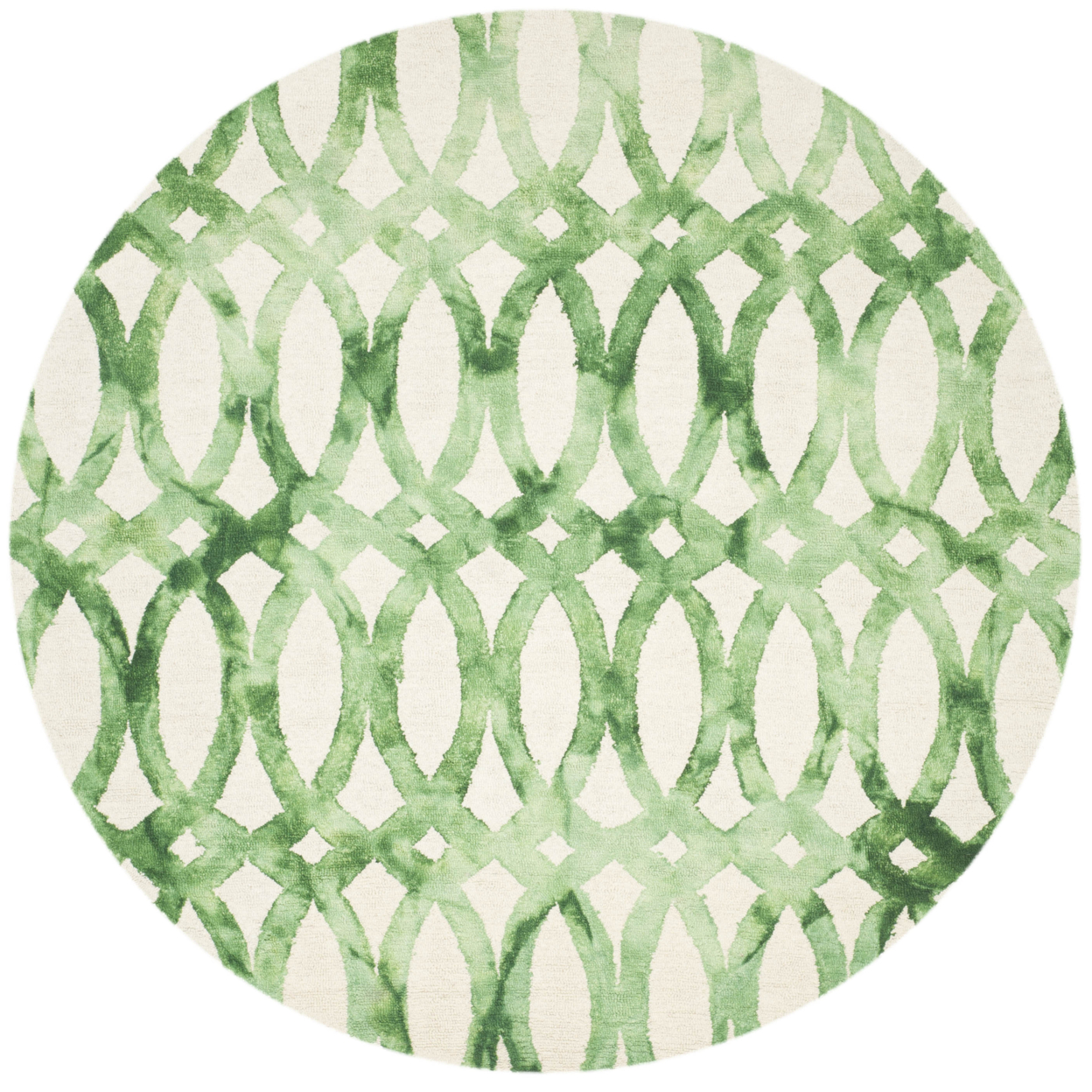 SAFAVIEH Dip Dye DDY675B Handmade Ivory / Green Rug - 7' Round