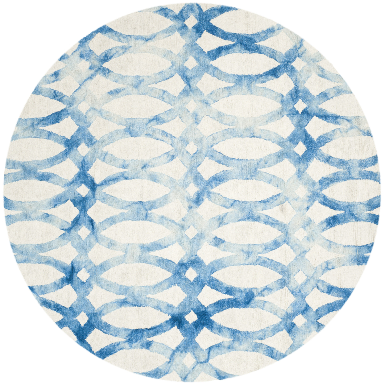 SAFAVIEH Dip Dye DDY675A Handmade Ivory / Blue Rug - 5' Round