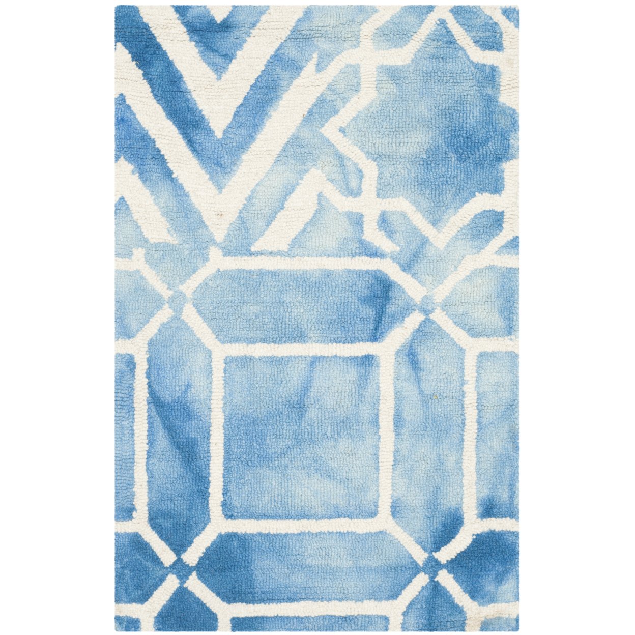 SAFAVIEH Dip Dye DDY678G Handmade Blue / Ivory Rug - 5' Square