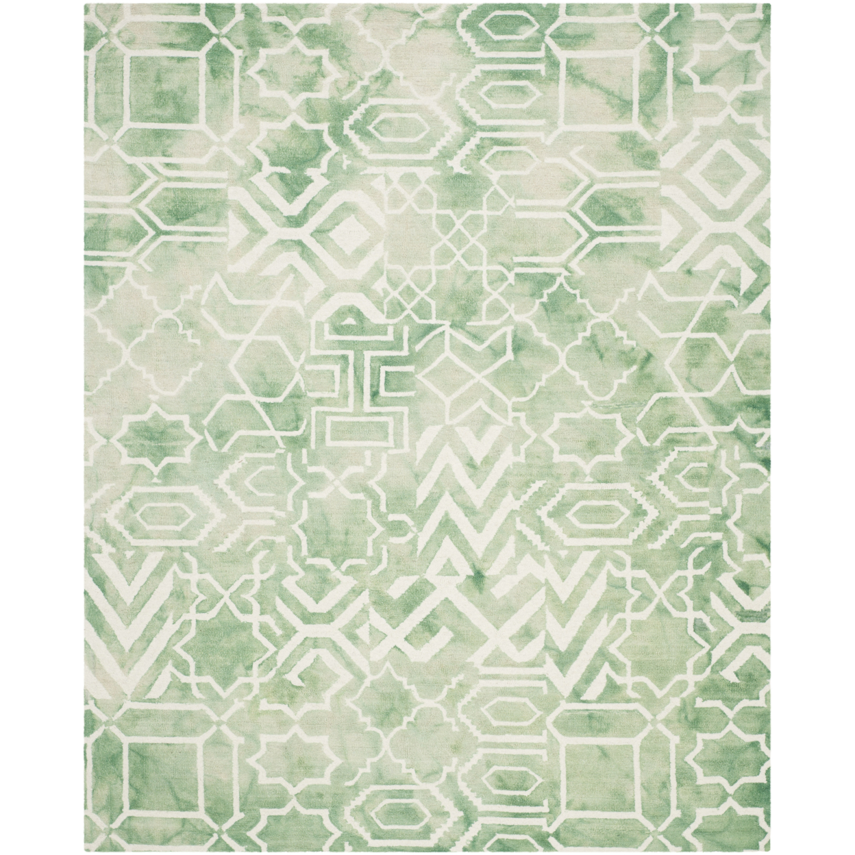 SAFAVIEH Dip Dye DDY678Q Handmade Green / Ivory Rug - 6' X 9'