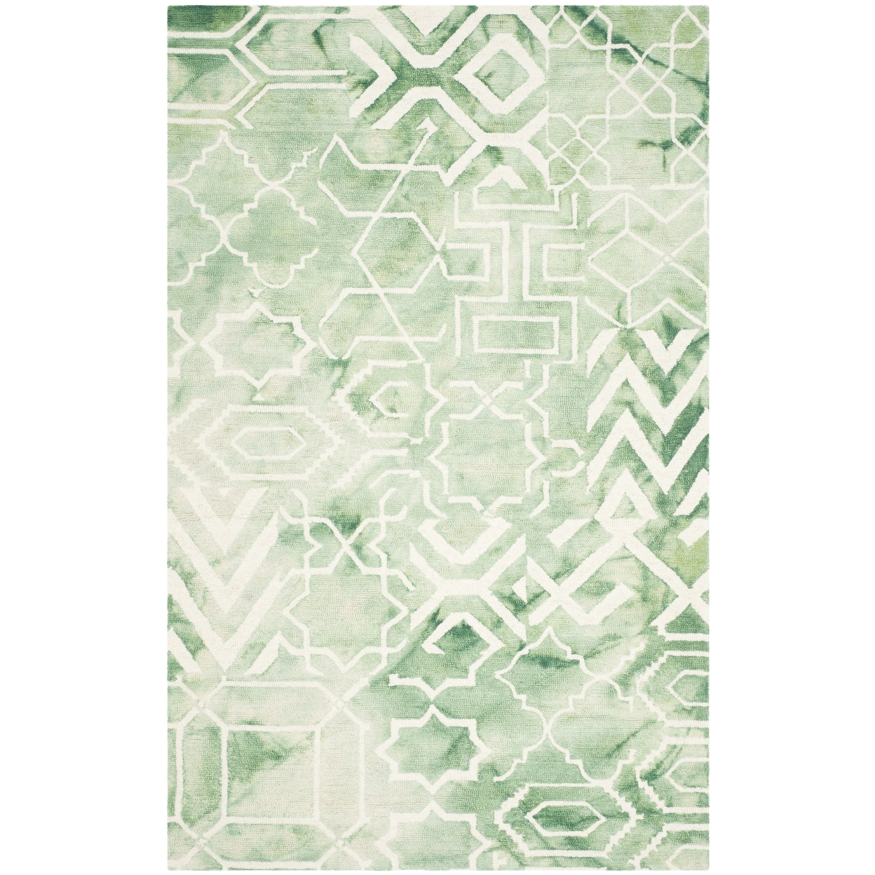SAFAVIEH Dip Dye DDY678Q Handmade Green / Ivory Rug - 5' X 8'