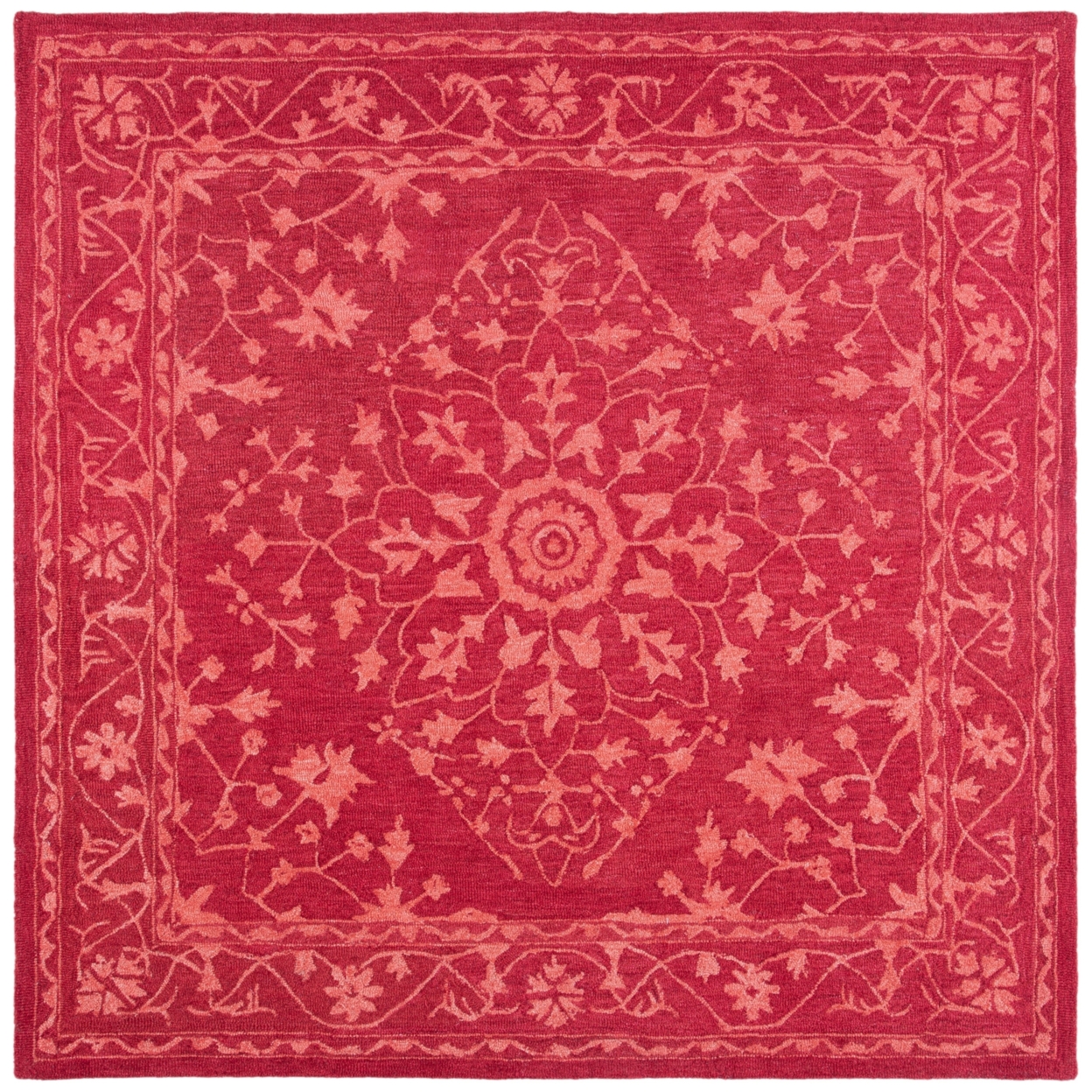 SAFAVIEH Dip Dye Collection DDY702Q Handmade Red Rug - 7' Square