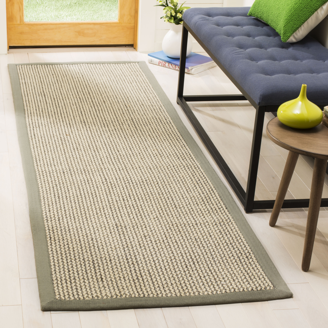 SAFAVIEH Natural Fiber Collection NF475A Grey Rug - 6' Square