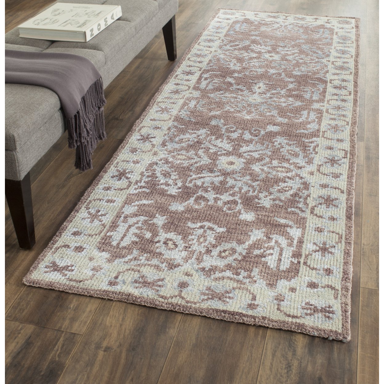 SAFAVIEH Stone Wash STW216A Hand-knotted Charcoal Rug - 4' X 6'
