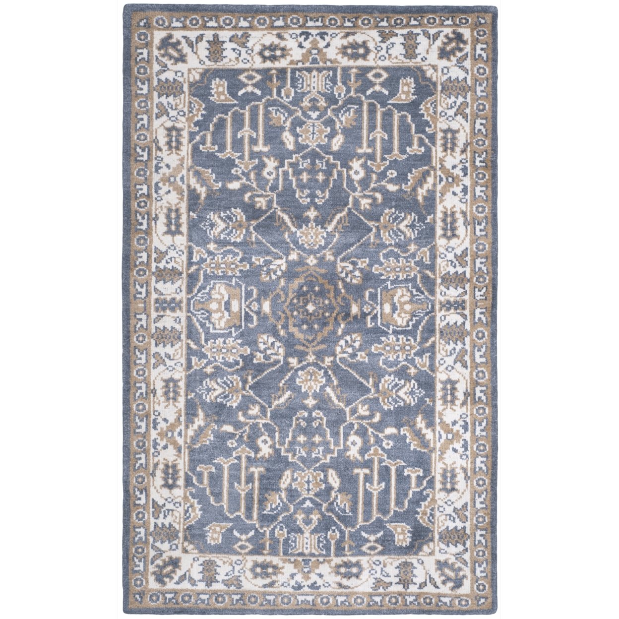 SAFAVIEH Stone Wash STW240A Hand-knotted Blue /Ivory Rug - 4' X 6'