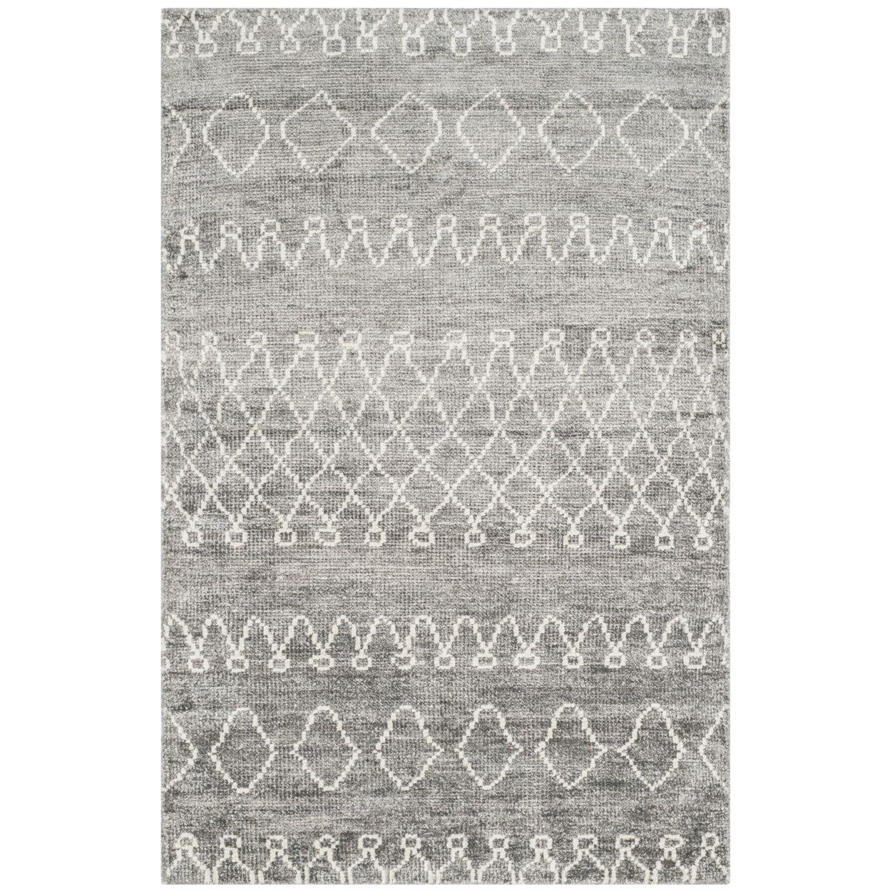 SAFAVIEH Stone Wash STW312A Hand-knotted Grey /Beige Rug - 0'-5 X 0'-5 Square