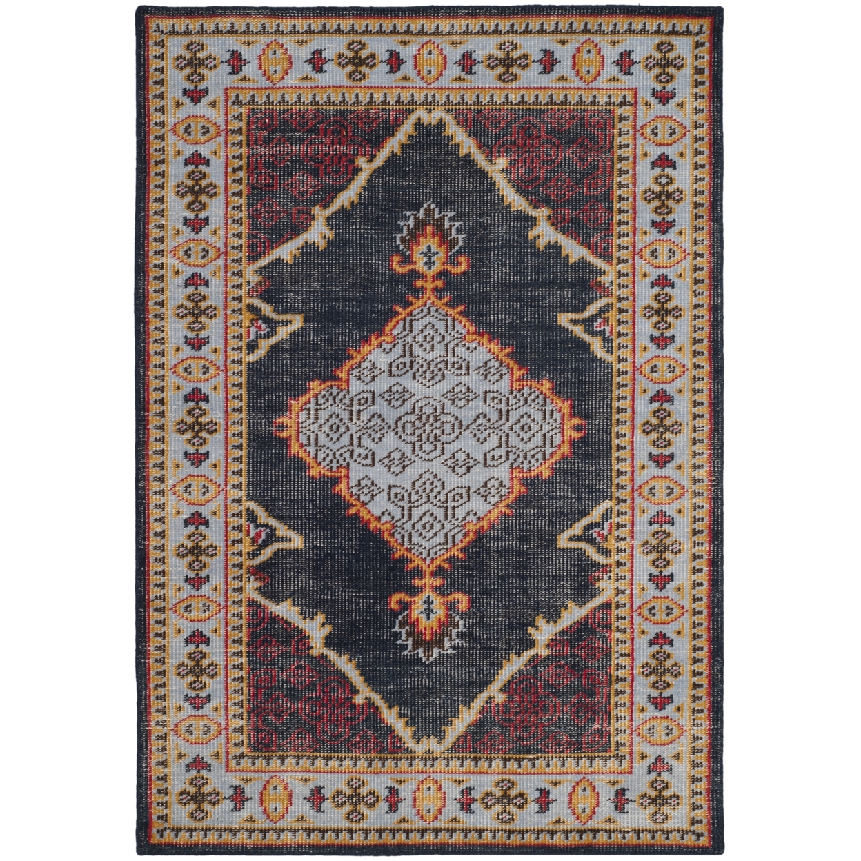 SAFAVIEH Stone Wash STW820A Hand-knotted Blue /Multi Rug - 4' X 6'
