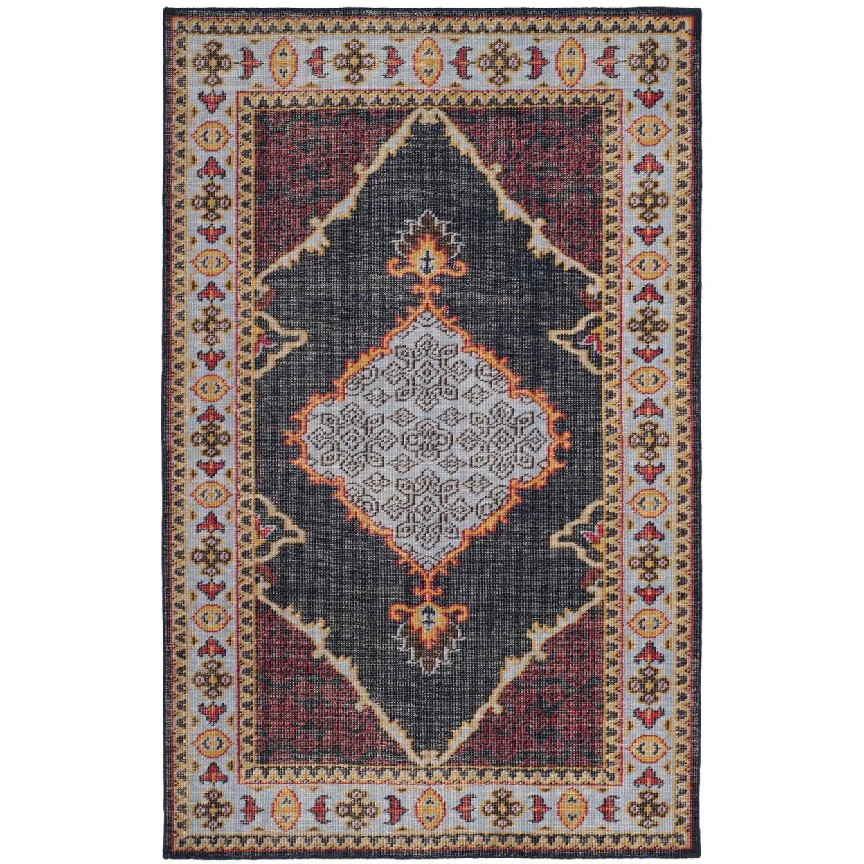 SAFAVIEH Stone Wash STW820A Hand-knotted Blue /Multi Rug - 5' X 8'