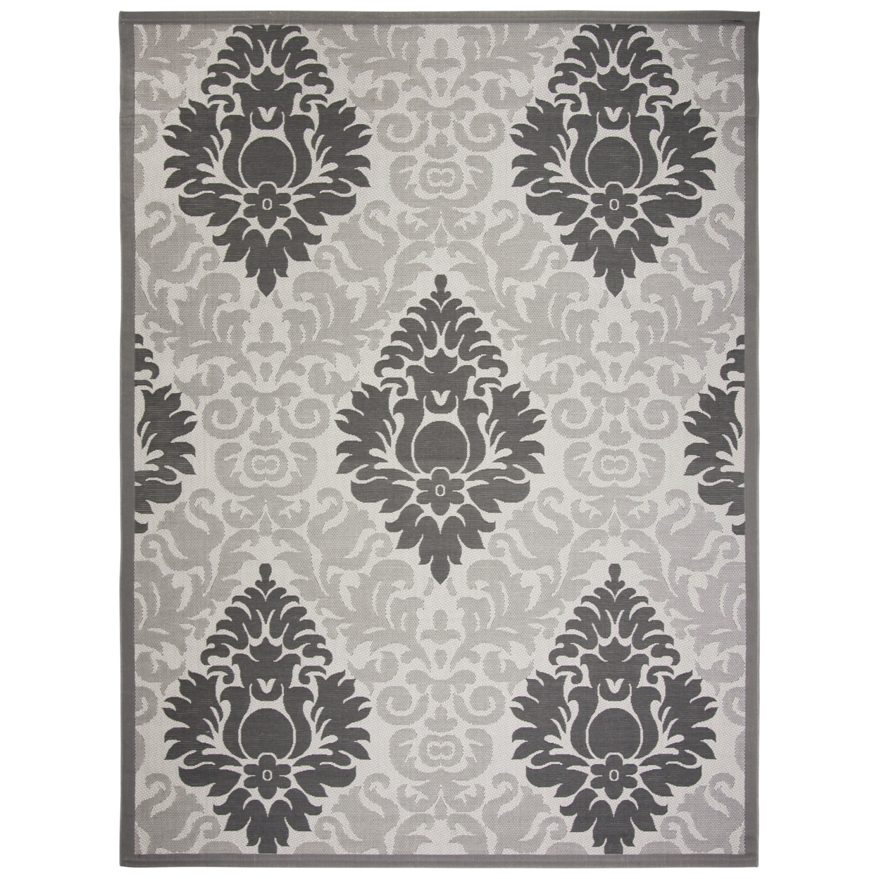 SAFAVIEH Outdoor CY7133-78A5 Courtyard Lt Grey / Anthracite Rug - 8' X 11'