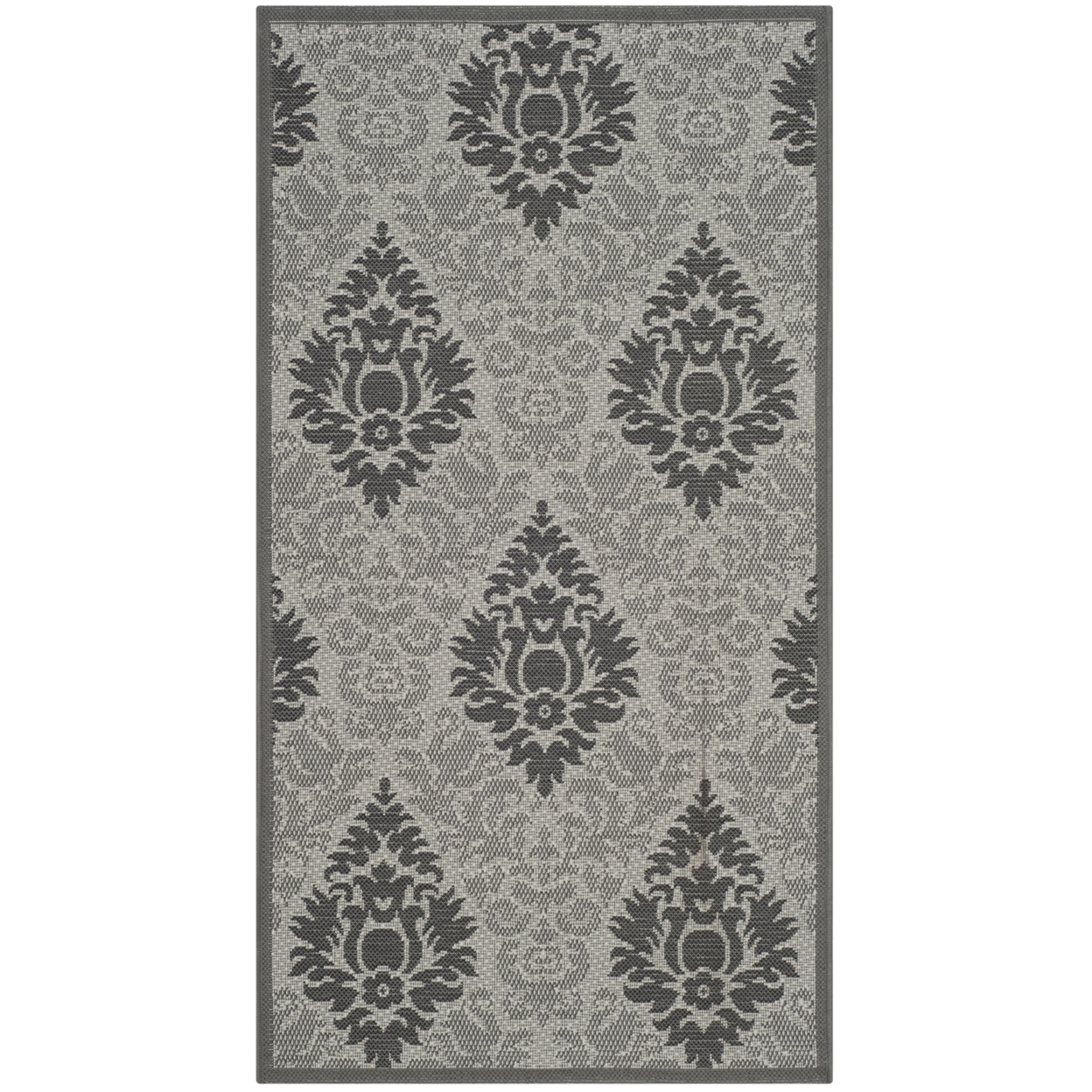SAFAVIEH Outdoor CY7133-78A5 Courtyard Lt Grey / Anthracite Rug - 2' 7 X 5'