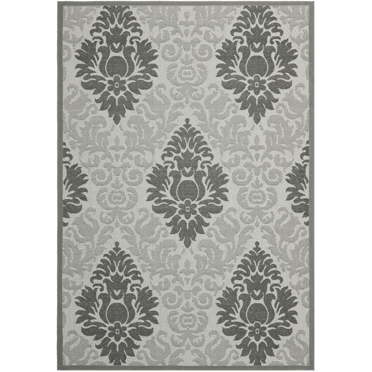 SAFAVIEH Outdoor CY7133-78A5 Courtyard Lt Grey / Anthracite Rug - 5' 3 X 7' 7
