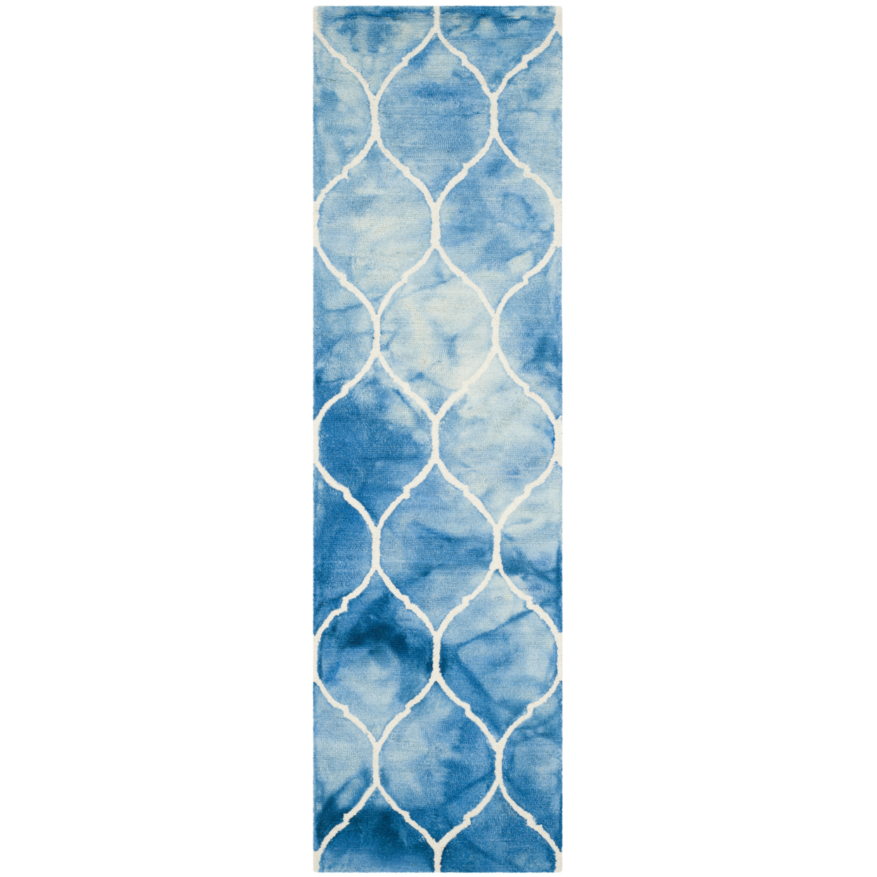 SAFAVIEH Dip Dye DDY685G Handmade Blue / Ivory Rug - 2' 3 X 8'