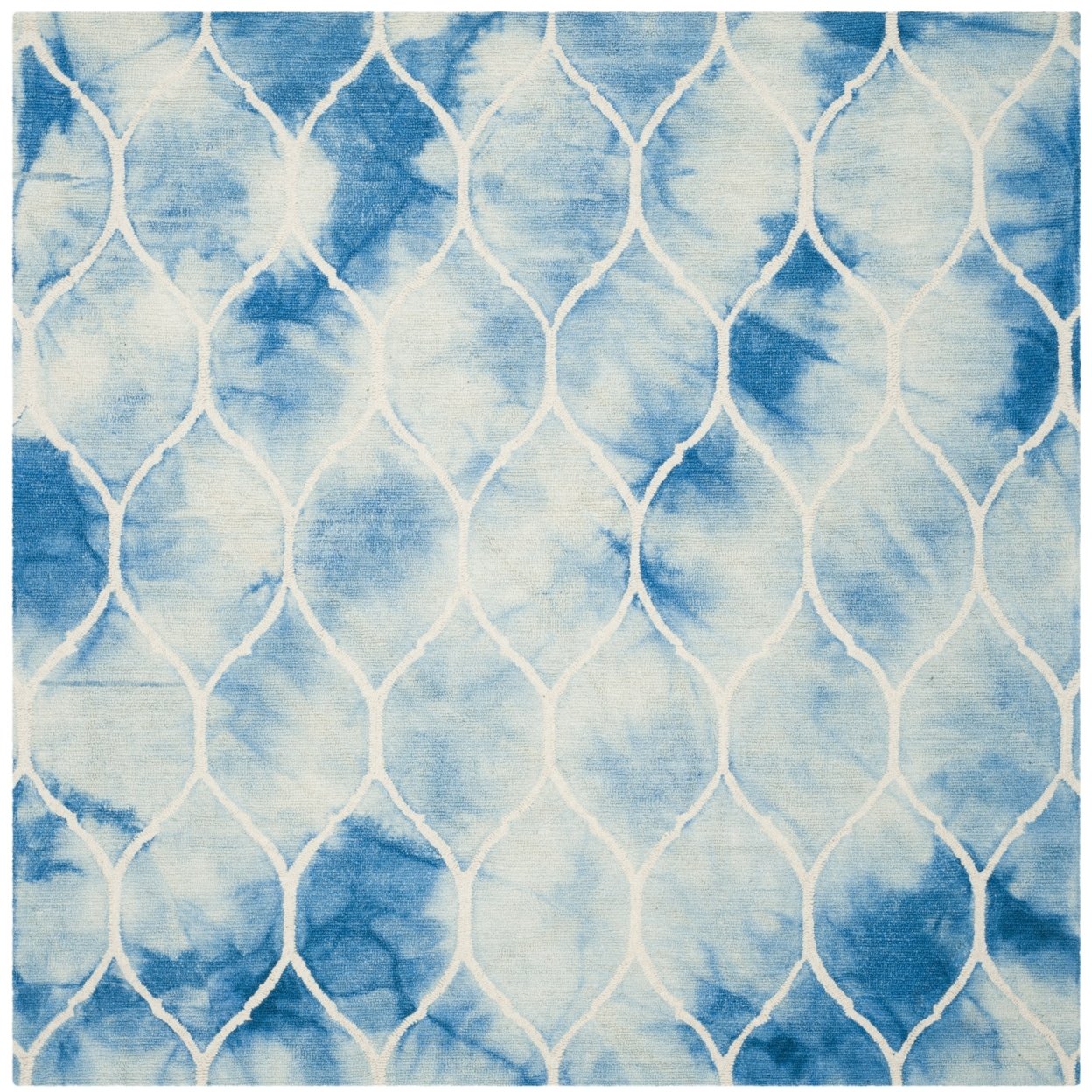 SAFAVIEH Dip Dye DDY685G Handmade Blue / Ivory Rug - 7' Square