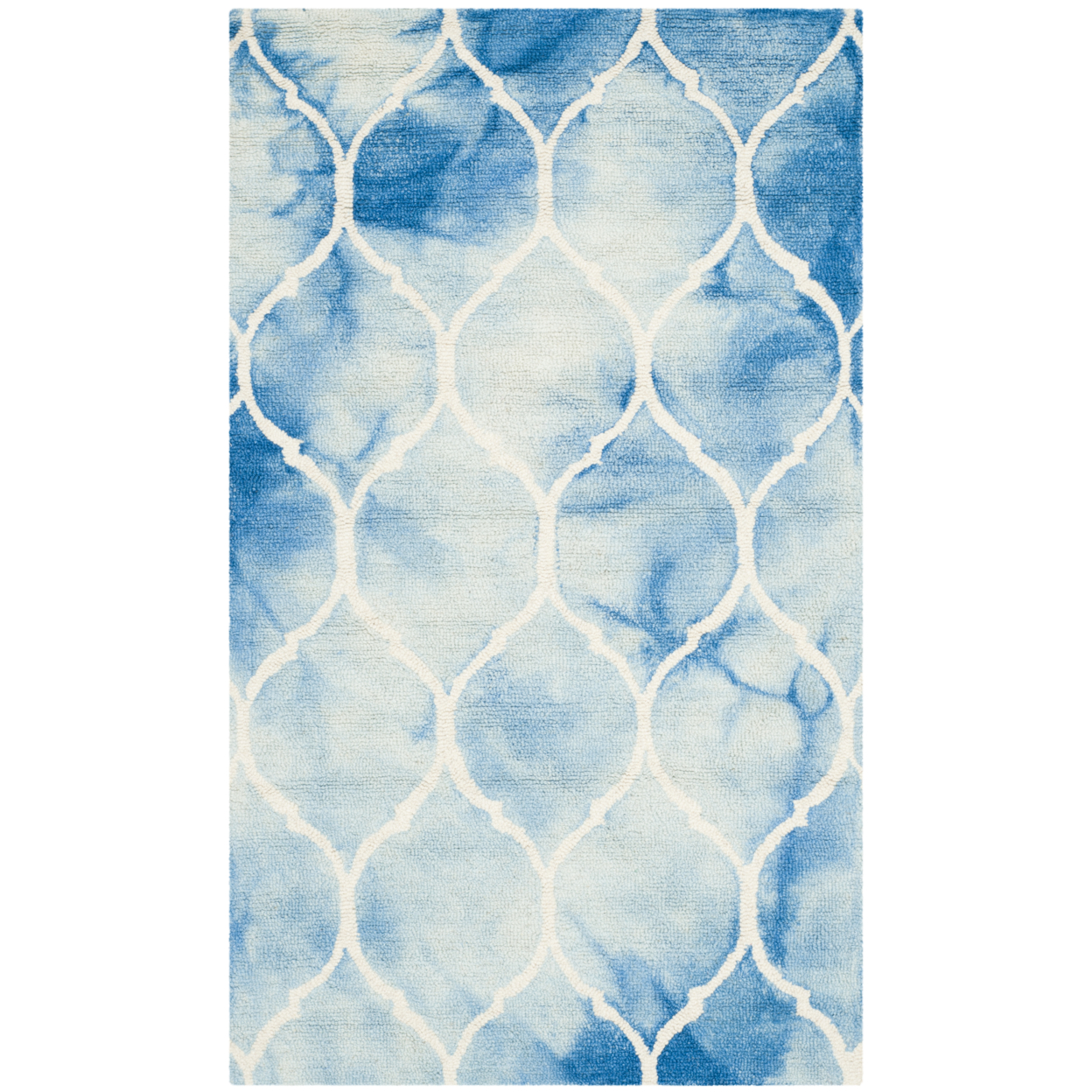 SAFAVIEH Dip Dye DDY685G Handmade Blue / Ivory Rug - 3' X 5'