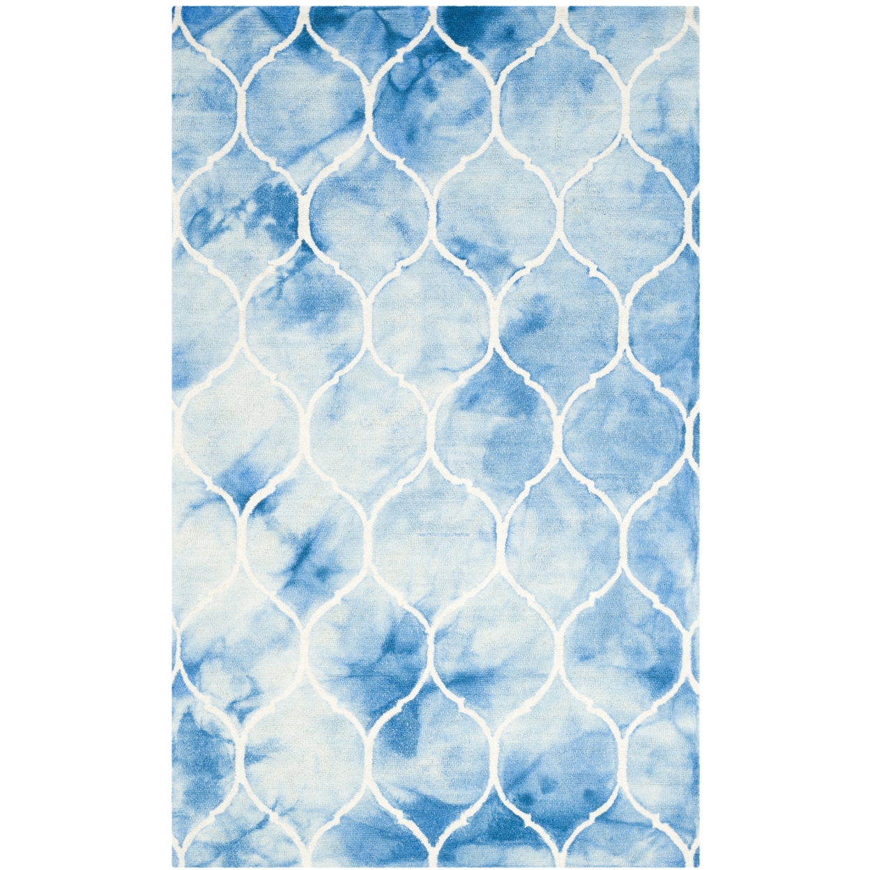 SAFAVIEH Dip Dye DDY685G Handmade Blue / Ivory Rug - 4' X 6'