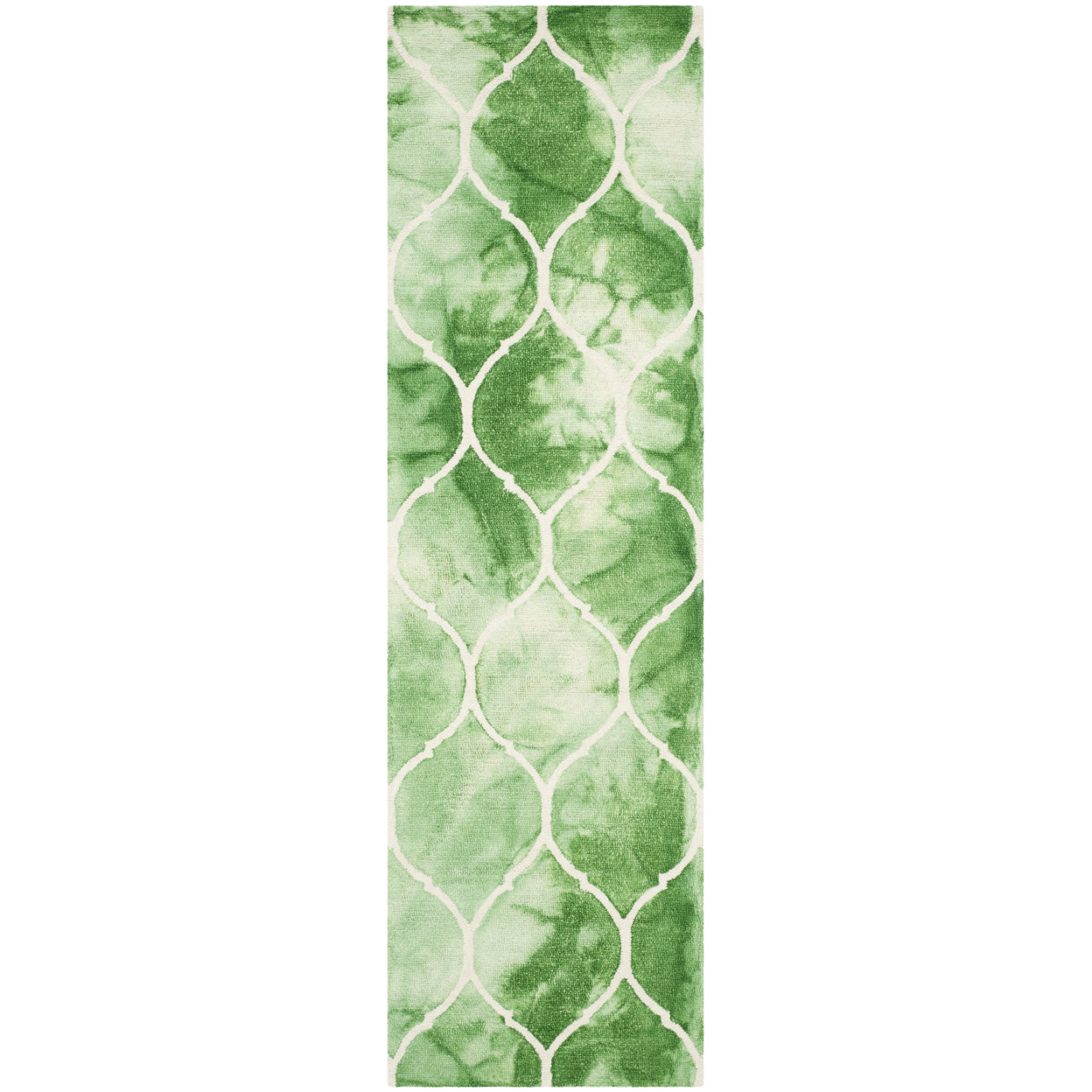 SAFAVIEH Dip Dye DDY685Q Handmade Green / Ivory Rug - 2' 3 X 8'
