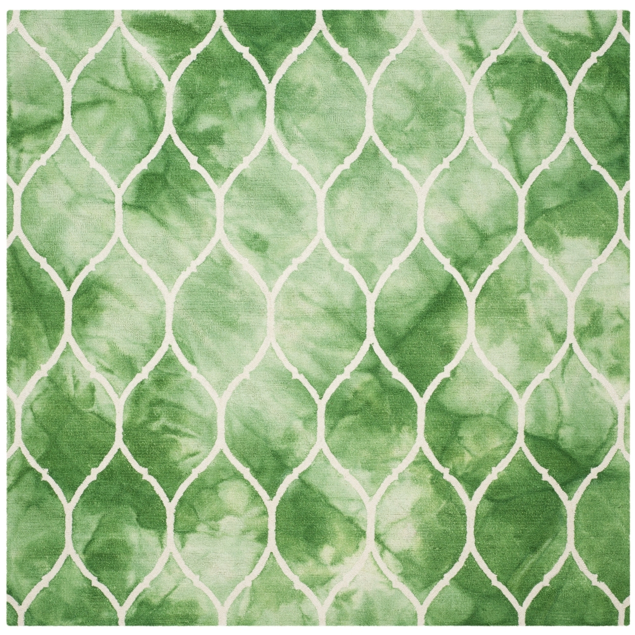 SAFAVIEH Dip Dye DDY685Q Handmade Green / Ivory Rug - 7' Square