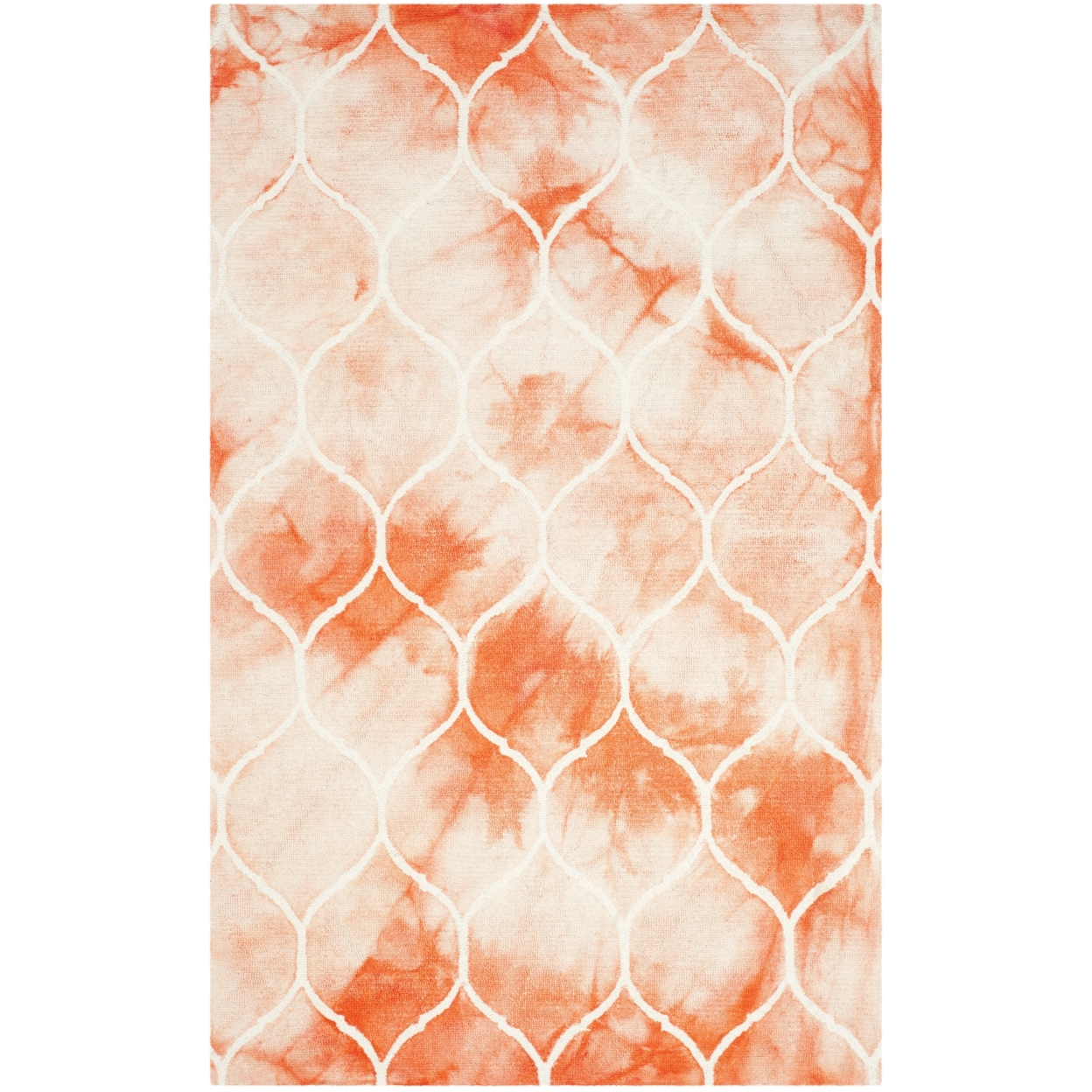 SAFAVIEH Dip Dye DDY685K Handmade Orange / Ivory Rug - 4' X 6'