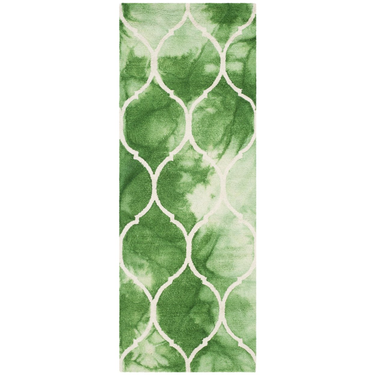 SAFAVIEH Dip Dye DDY685Q Handmade Green / Ivory Rug - 2' 3 X 6'