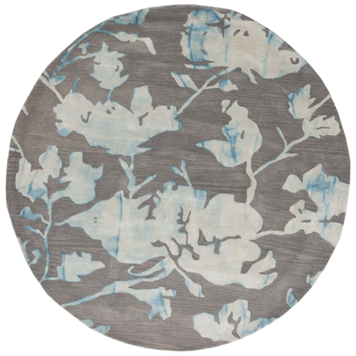 SAFAVIEH Dip Dye DDY716L Handmade Grey / Turquoise Rug - 7' Round