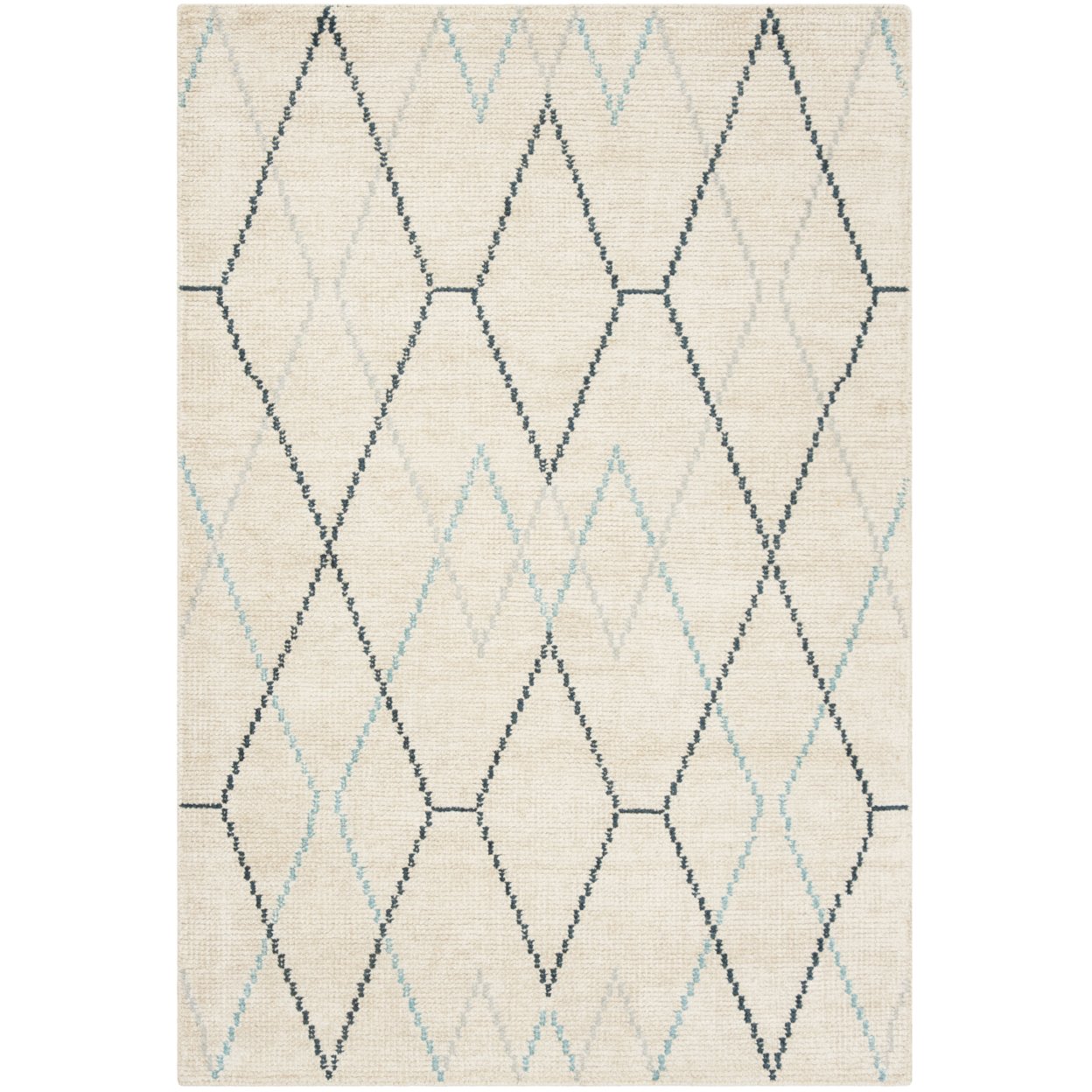 SAFAVIEH Stone Wash STW903A Hand-knotted Ivory /Blue Rug - 5' X 8'