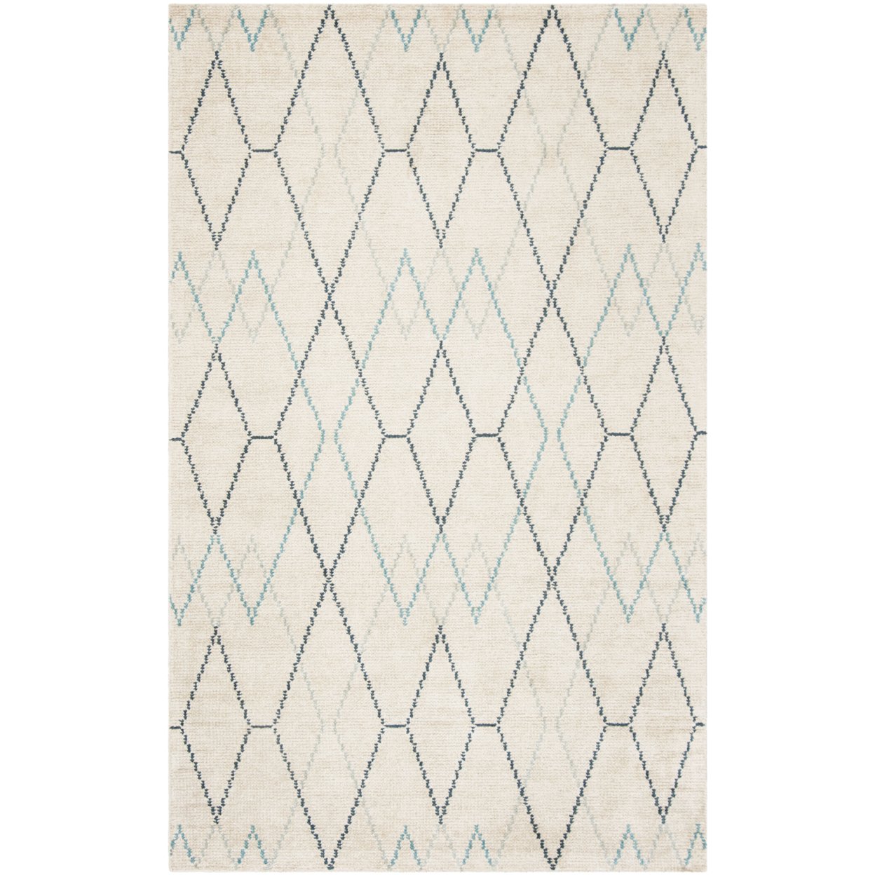 SAFAVIEH Stone Wash STW903A Hand-knotted Ivory /Blue Rug - 5' X 8'