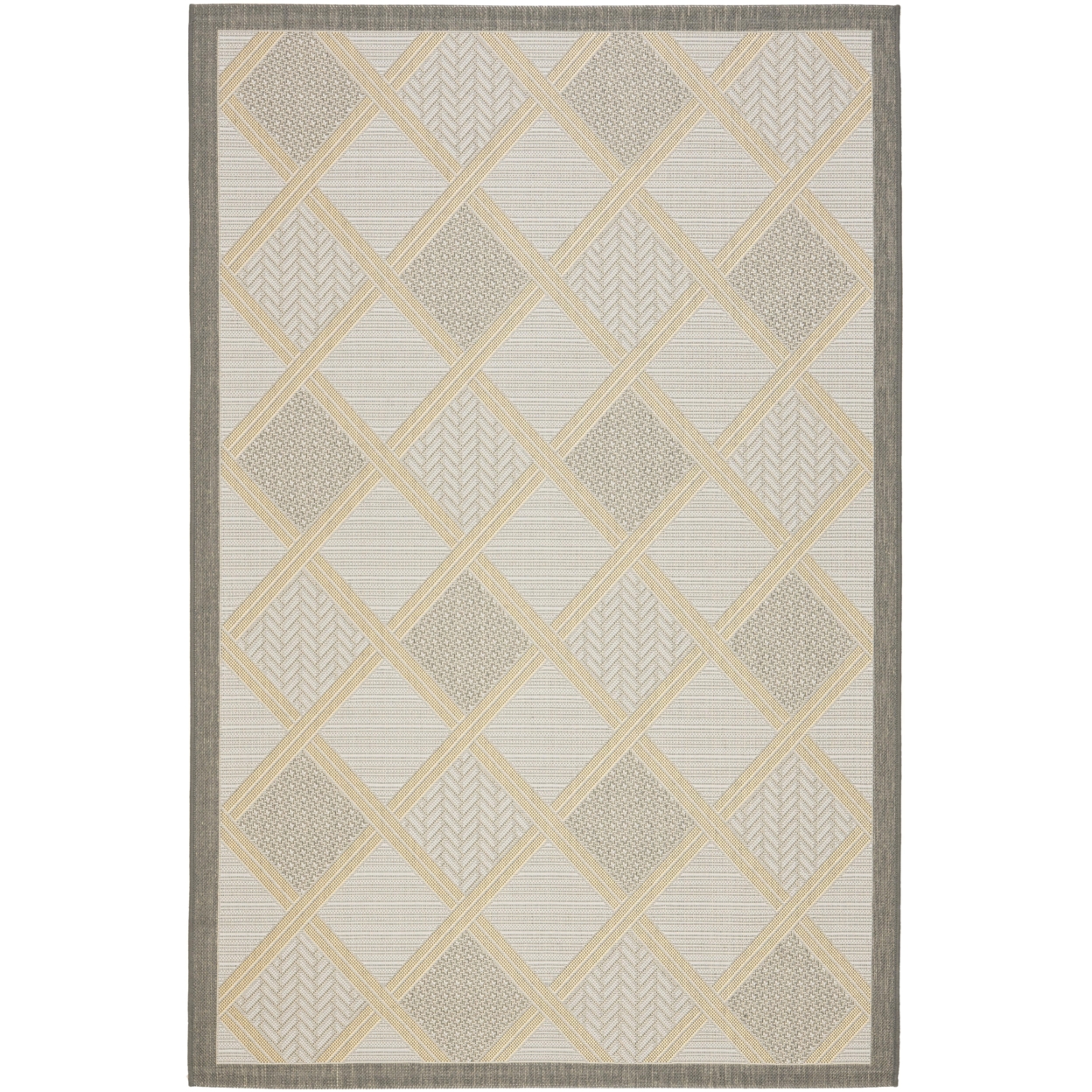 SAFAVIEH Outdoor CY7570-78A21 Courtyard Lt Grey / Anthracite Rug - 6' 7 X 9' 6
