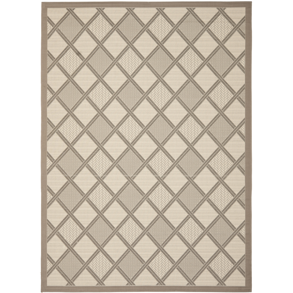 SAFAVIEH Outdoor CY7570-79A7 Courtyard Collection Beige Rug - 6' 7 X 9' 6