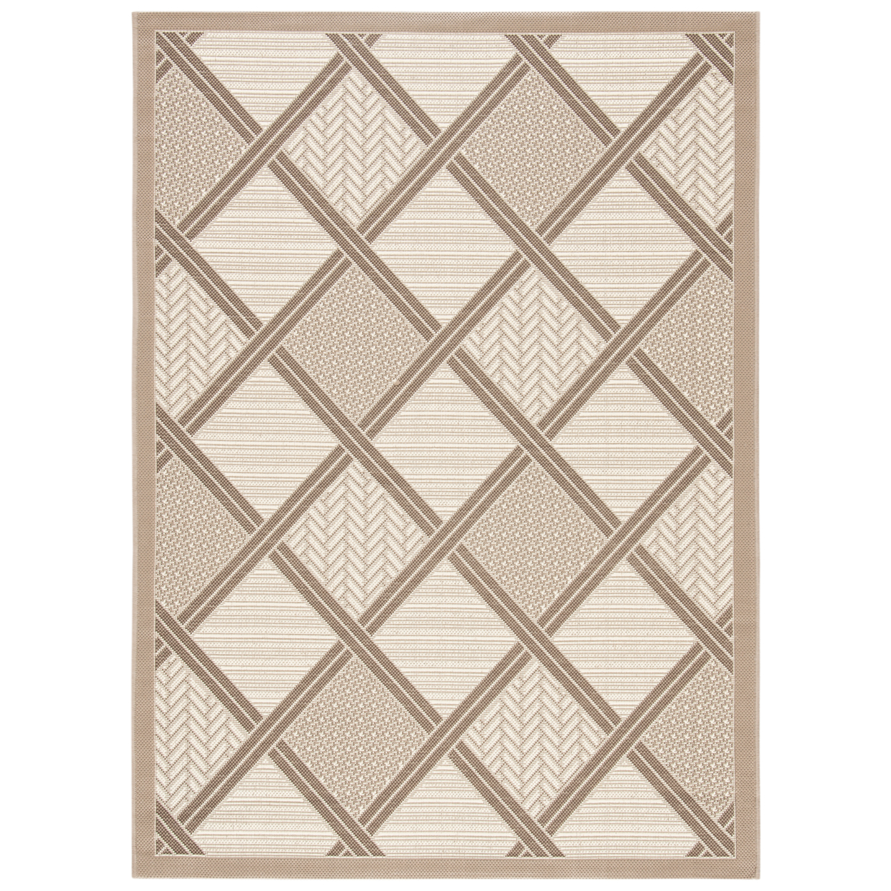 SAFAVIEH Outdoor CY7570-79A7 Courtyard Collection Beige Rug - 4' X 5' 7