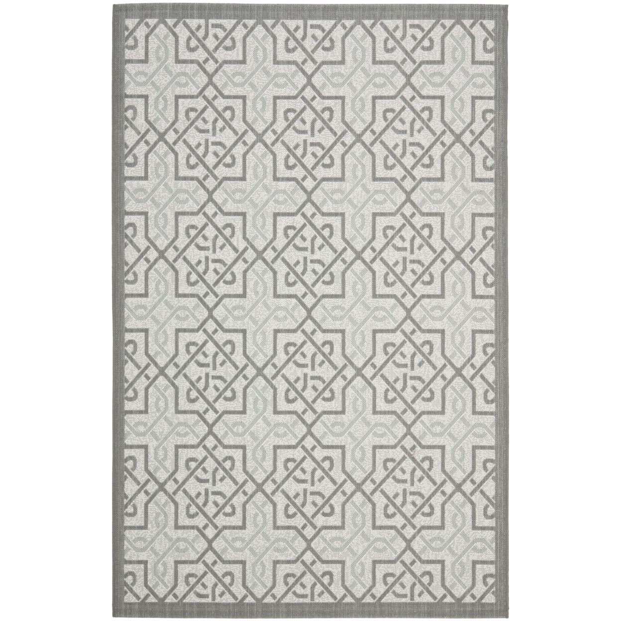 SAFAVIEH Outdoor CY7931-78A18 Courtyard Lt Grey / Anthracite Rug - 5' 3 X 7' 7