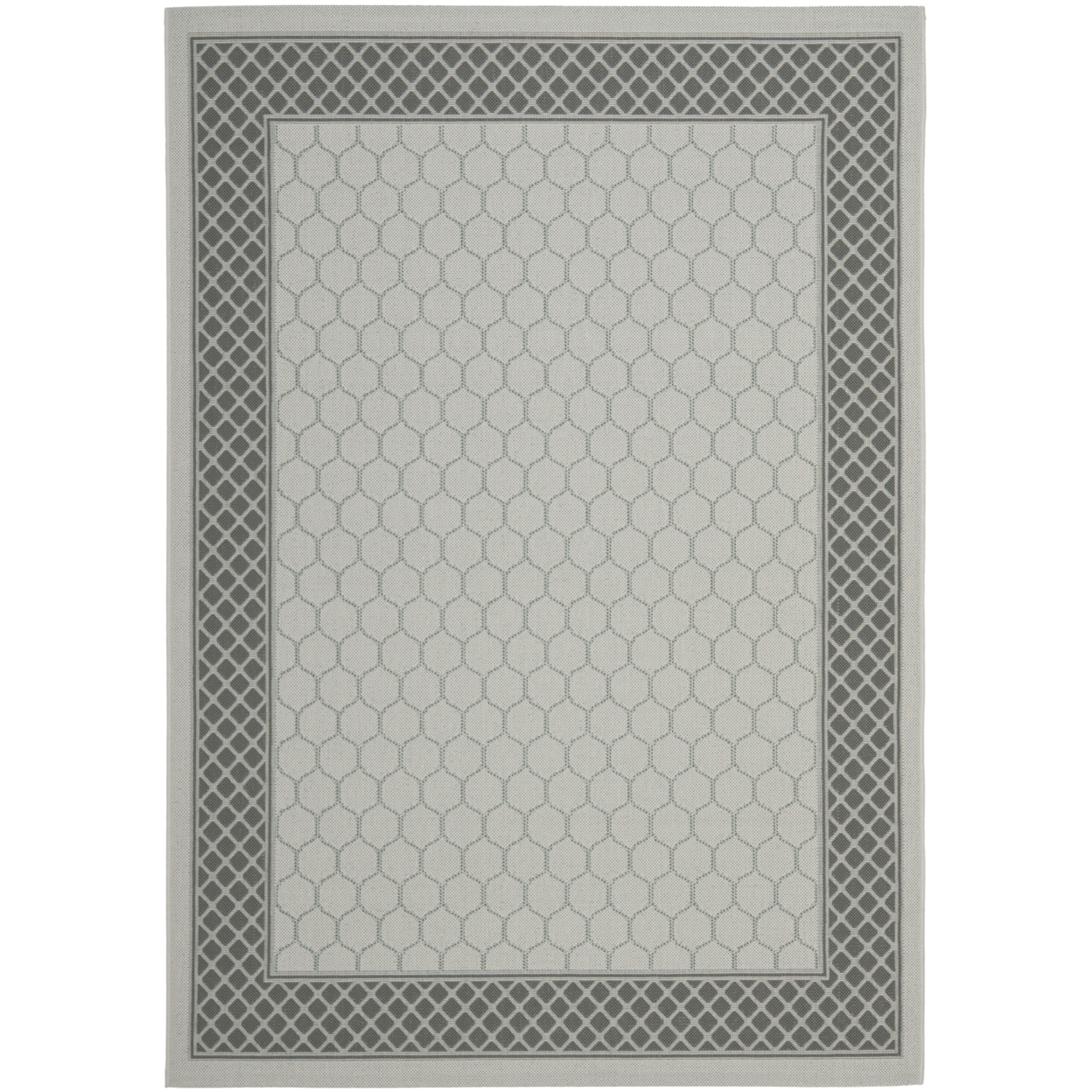 SAFAVIEH Outdoor CY7933-78A18 Courtyard Lt Grey / Anthracite Rug - 5' 3 X 7' 7