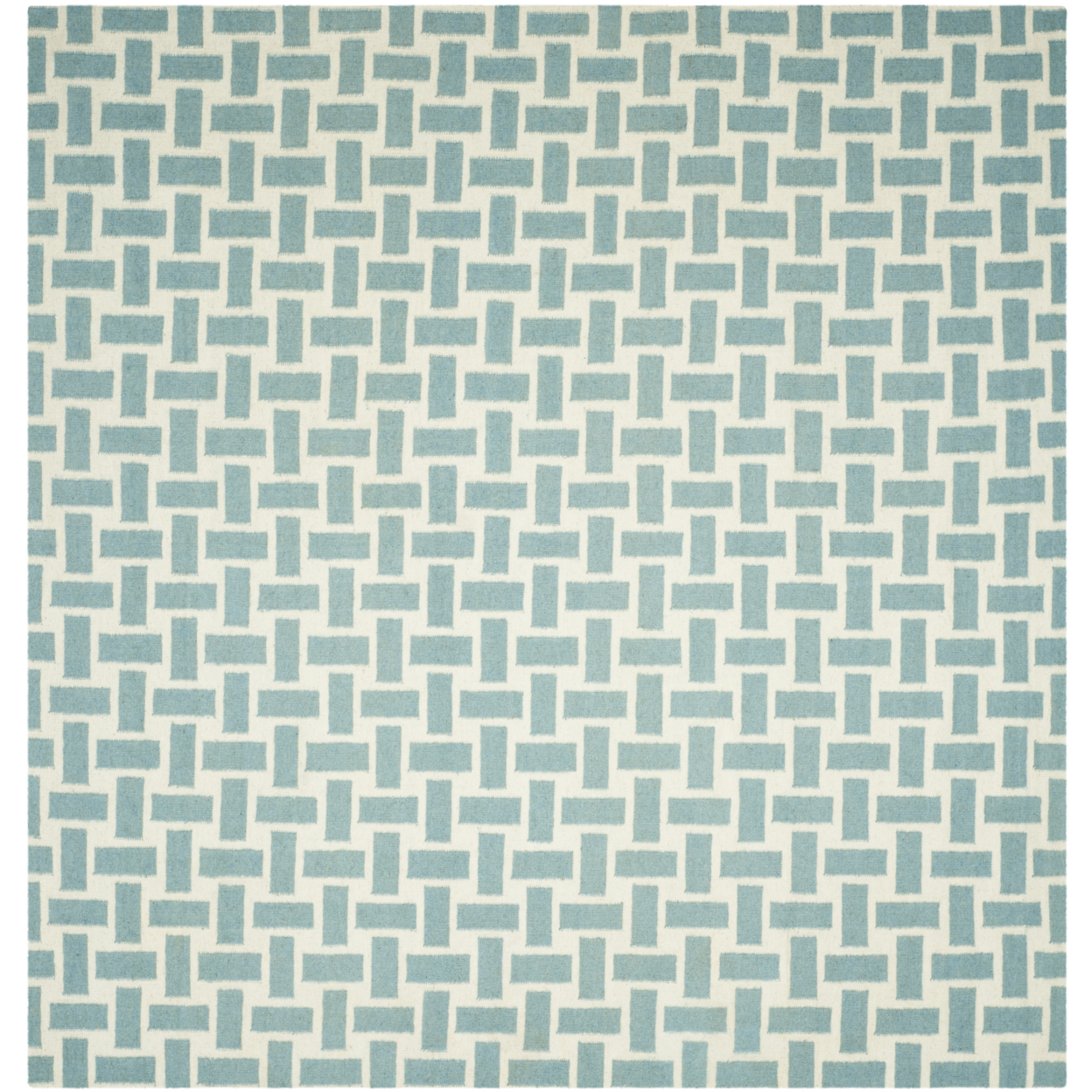 SAFAVIEH Dhurries DHU201A Handwoven Turquoise /Ivory Rug - 8' Square