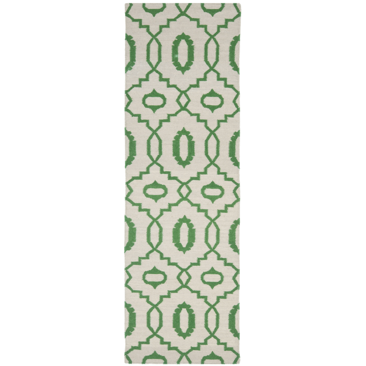 SAFAVIEH Dhurries DHU205B Handwoven Ivory / Green Rug - 2' 6 X 8'
